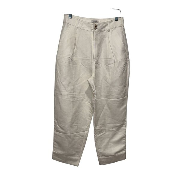 NWOT Madewell High-Waisted Tapered Denim Trousers Size 6 Cream  Womens - Picture 4 of 11
